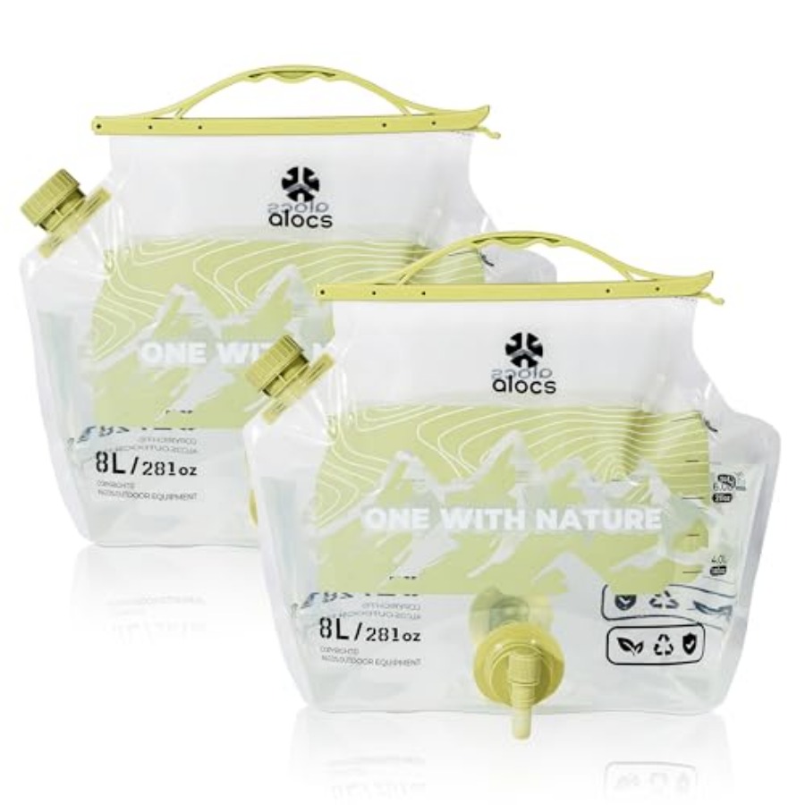 Water Bag Collapsible - 2 Pack 2.1 Gallon Collapsible Water