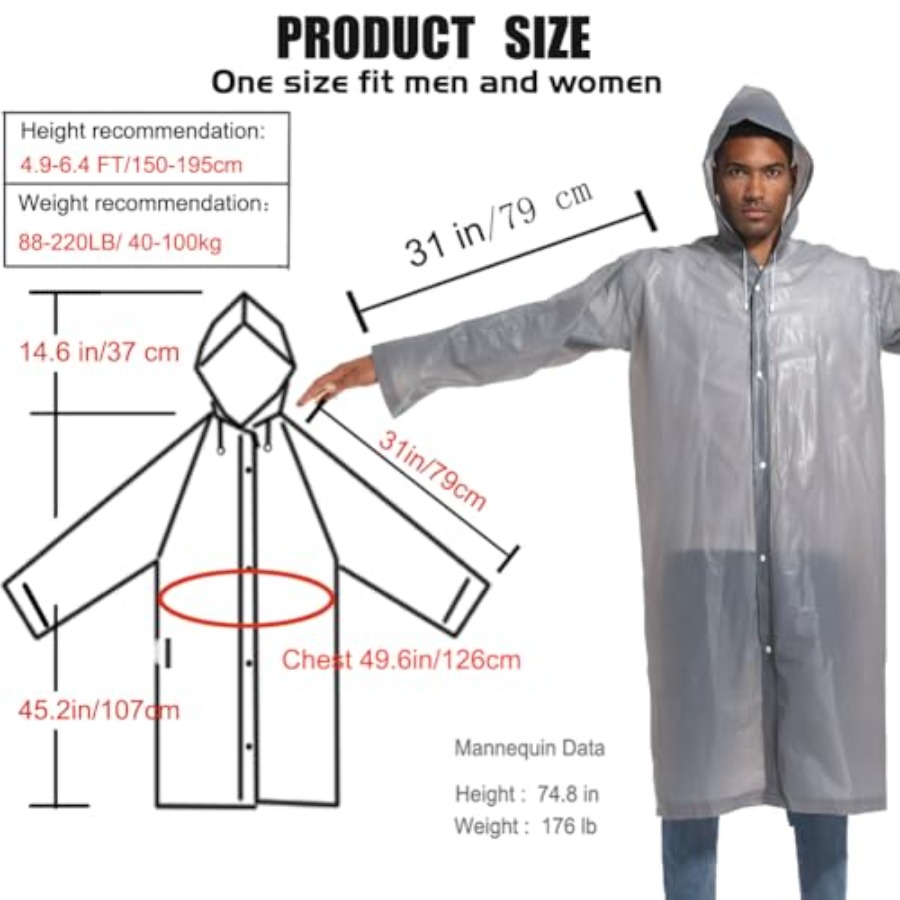 Rain Ponchos for Adults Rainco – Emergency Poncho Rain Bewertung und Preis