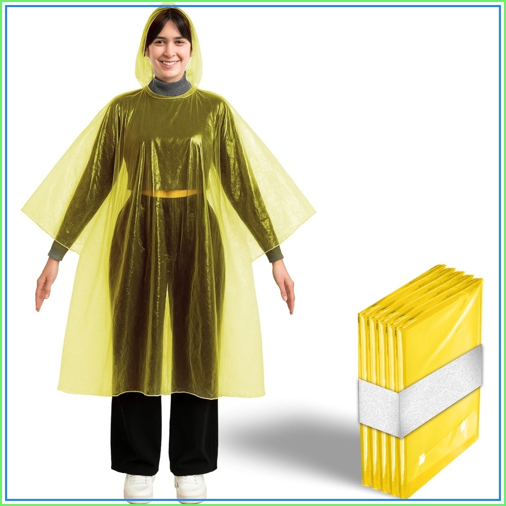 Disposable Yellow Rain Ponchos – Emergency Poncho Rain Bewertung und Preis