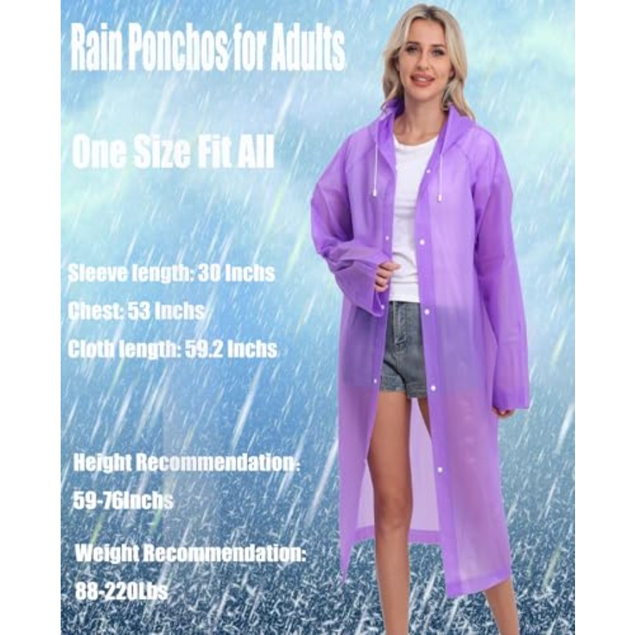 2-Pack Reusable Rain Ponchos f – Emergency Poncho Rain Bewertung und Preis