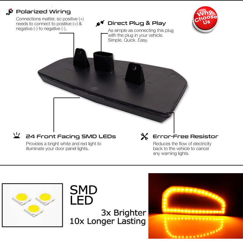 2pcs Switchback LED Side Mirro – Signal Panel Orange Bewertung und Preis