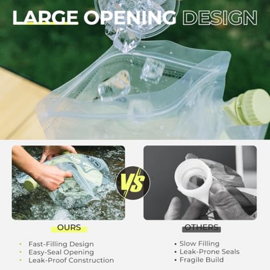 2 Pack 2.1 Gallon Collapsible  – Water Bag Collapsible Bewertung und Preis