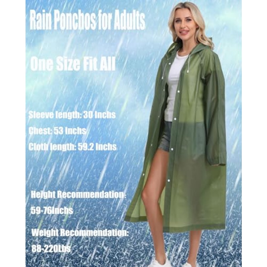 2-Pack Reusable Rain Ponchos f – Emergency Poncho Rain Bewertung und Preis